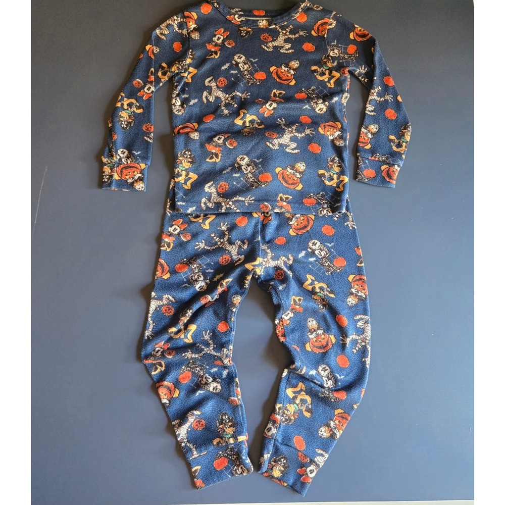 Disney Kids Mickey Mouse Friends Halloween Pajamas Set 2-Piece Snug Fit Blue 4T